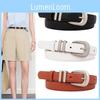 Womens White Pu Leather Waist Belt With Simple Pin Buckle For Office And Fashion Outfits