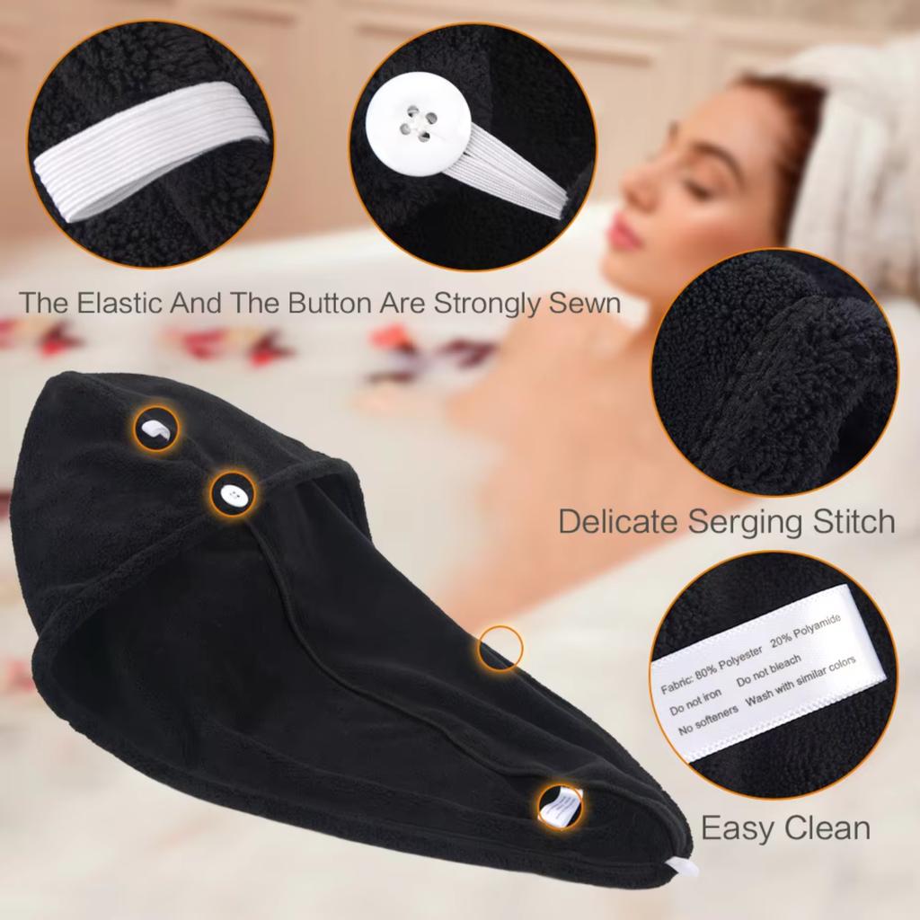 Полотенце-обертывание для волос Супервпитывающее Микрофибра Коралловый вельвет Полотенце для сушки волос Быстросохнущий Тюрбан для волос