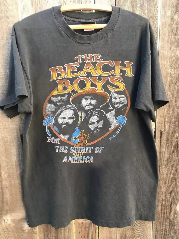 Vtg The Beach Boys The Spirit of America T shirt Band Tour Charcoal Unisex S5XL