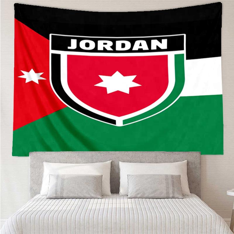Jordanian football Design Tapestry Room Decoration Wall Hanging for Living Room Bedroom, dormitory, Birthday and Christmas gifts