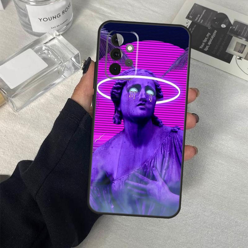 Ретро Кибер Статуя 'Большая волна' Чехол для Samsung Galaxy A54 A34 A14 A36 A56 A06 A13 A53 A32 A12 A22 A52 A35 A17 A16 A55 A15
