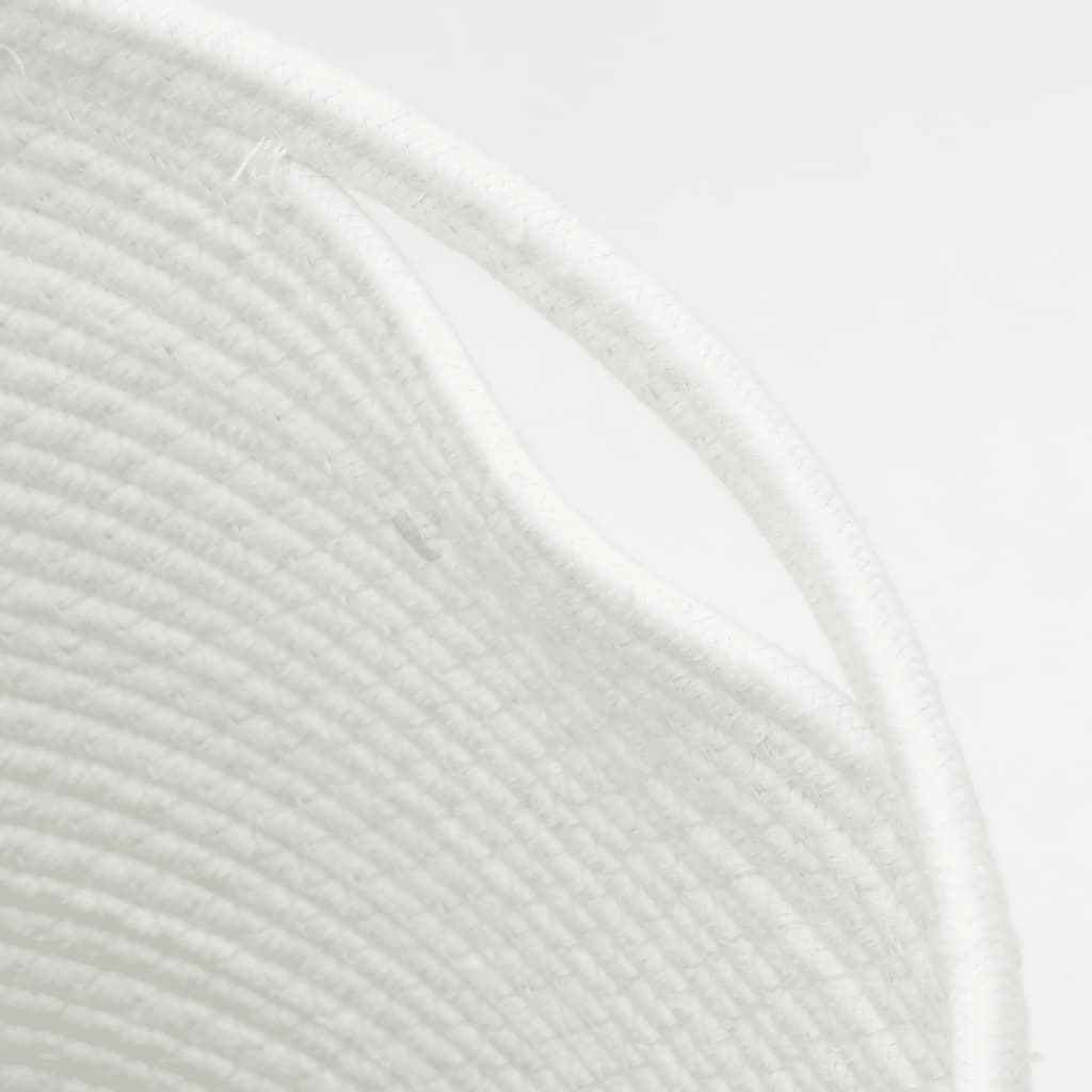 Storage Basket with Lid White and Beige Ø40x35 cm