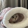 Creative Plush Cat Sleeping Bag Cartoon Thickened Cat Cave Bed Winter Warm Pocket Type Pet Snuggle Sack Pet Supplies