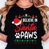 Dog Paw Print Christmas T-shirt for Women, Kawaii Cartoon Y2k T-shirt, Streetwear, Harajuku Round Neck T-shirt, Women's Clothing