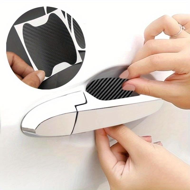 4 шт./компл. наклейка на дверь автомобиля из углеродного волокна, устойчивая к царапинам крышка, защитная пленка для автоматической ручки, аксессуары для внешнего стайлинга