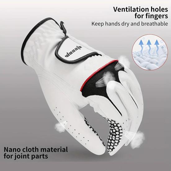 Golf Glove Men Left Hand Non-slip Grip Glove Quick-drying Ventilated Wear Resistant Golf