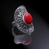 Red Coral Handmade 925 Sterling Silver Jewelry Ring Size 6.25 D5l25