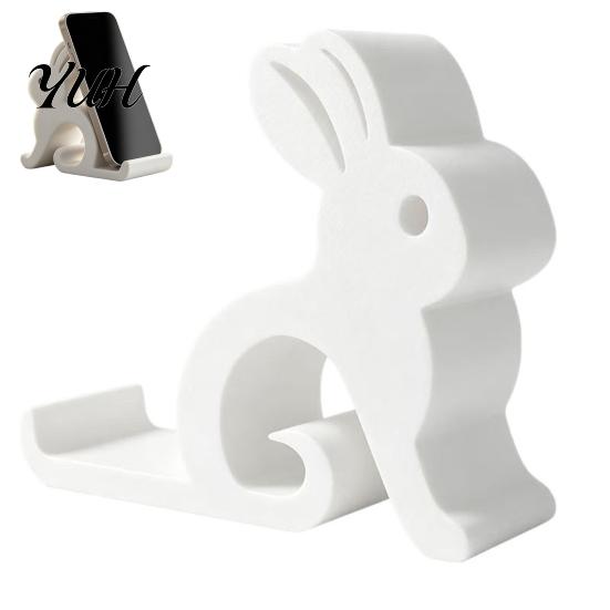 Cute Rabbit Phone Holder Holder, 3D Printed Cell Stand, Bunny Unique Gift for Her Shape Mobile Universal Hands-Free Desktop Mount Smartphones