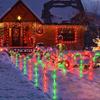 5/10Pcs Candy Cane Lights Solar Pathway Lights with 8 Lighting Modes Waterproof Garden Lights for Christmas Decoration