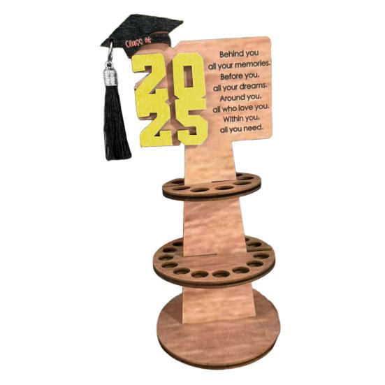 Выпускной деревянный держатель денег башня двухслойная стойка для хранения денег класс 2025 выпускников денежный подарок выпускной вечер украшение рабочего стола