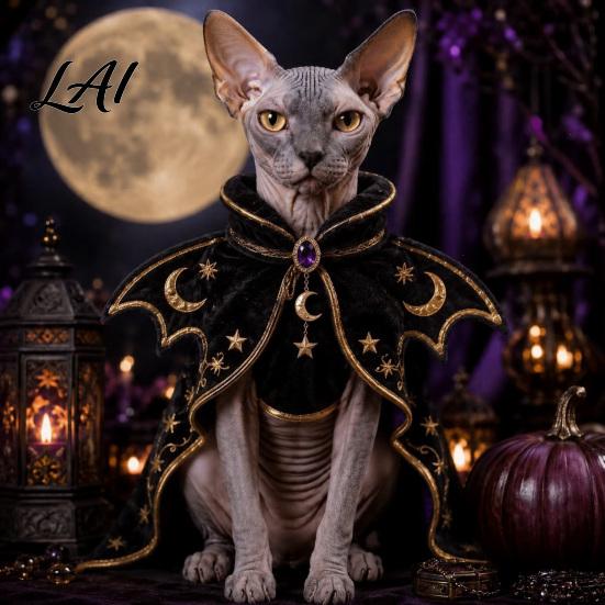 Decorative Pet Cape Halloween Cat Witch Costume Cute Ghost Cloak Funny Party Costume Festival Outfit Kitty Cosplay for Holiday Accessories