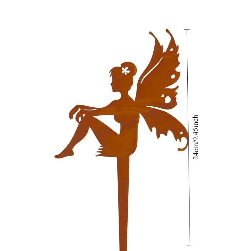 Outdoor Garden Courtyard Ornaments, Flower Fairy Fairy Fairy Silhouette, Metal and Iron Crafts, Elf Decoration