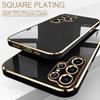 Samsung S21 S23 S22 A12 A23 A13 A53 A14 A54 iPhone Redmi Note 12 11 Pro 10 OPPO uchun hashamatli kvadrat qoplama silikon g'ilof