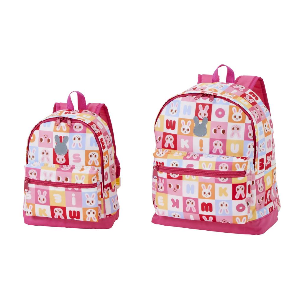 Rucksack Bag Bag Logo Bear Rabbit Boys Girls Kids Baby Children Going To Kindergarten S Pink [MIKI HOUSE] 10-8213-687 (6 Liters)