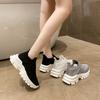Lazy Socks Shoes Women's 2024 Spring and Autumn New Platform Casual Shoes Versatile Flying Knitting One Pedal Non-slip Sneakers