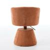 Adjustable Height 360 degrees Bar Stool, Chenille Upholstered Dining Chair for Bedroom, Kitchen Island & Pub, Single Pack, Terracotta & Orange