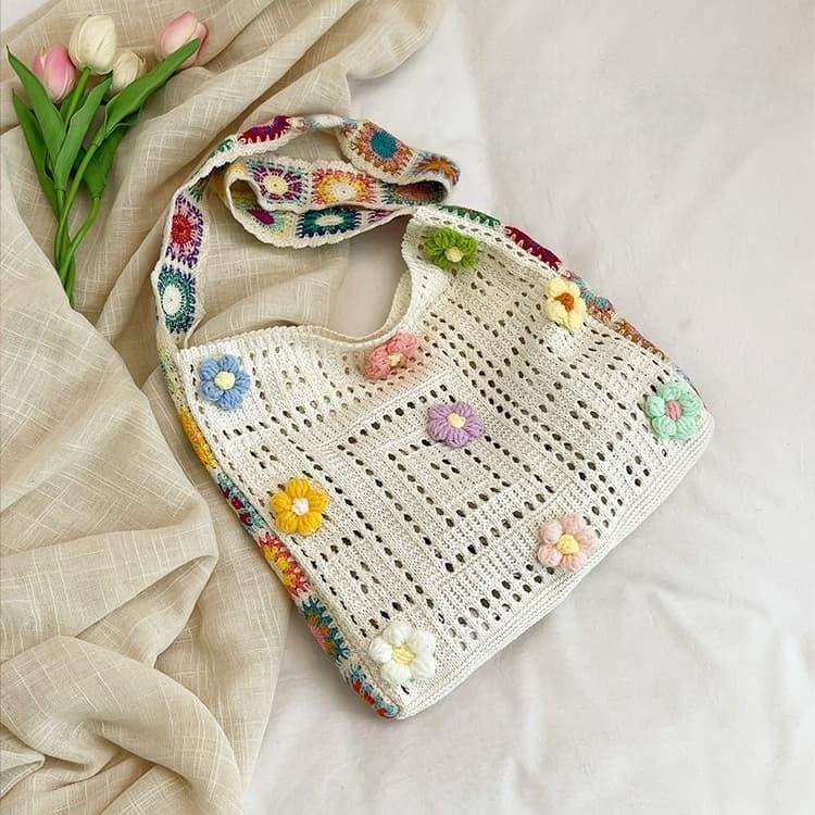 Богемская плетеная сумка одно плечо диагональный рюкзак