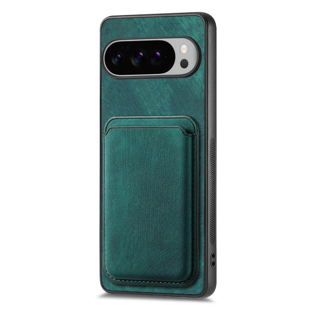 For Google Pixel 10 Pro XL Case Compatible with MagSafe Leather Back Cover with Detachable Card Holder