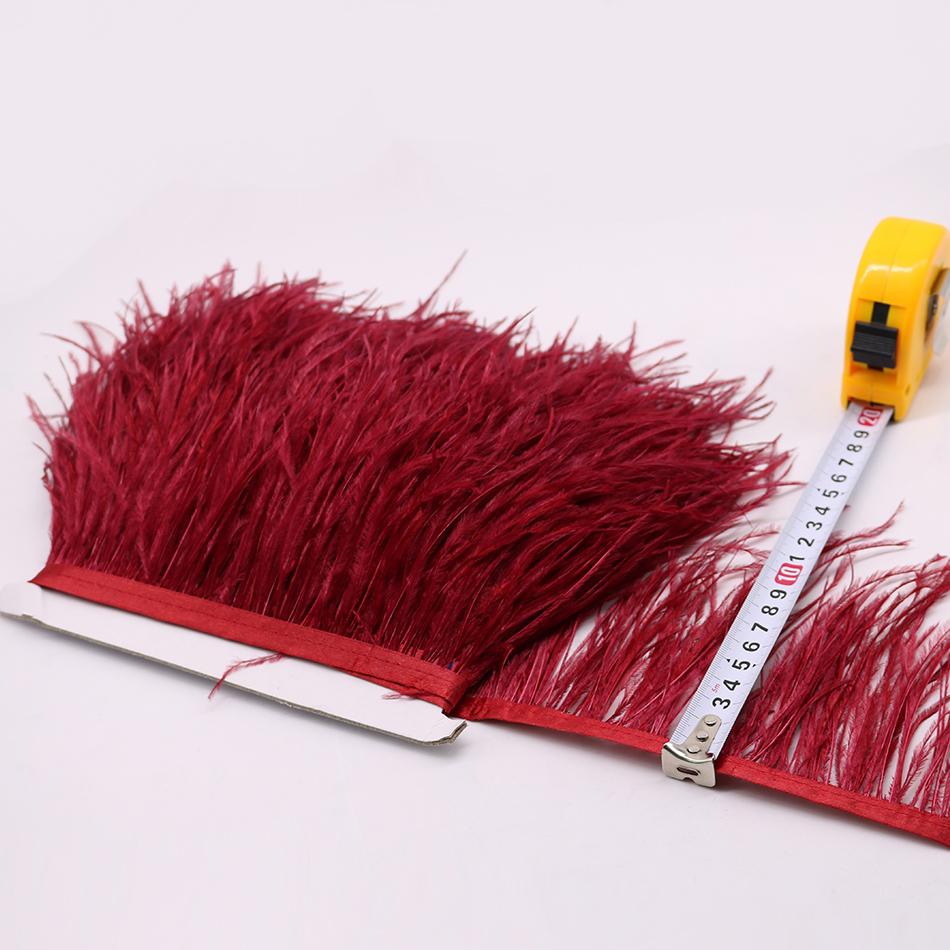 Перо 1 метр Цветные Натуральные Страусиные Перья Бахрома Отделка 8-10 см 10-15 см Лента Перья для Волос для Одежды Свадебный Декор Швейная Отделка