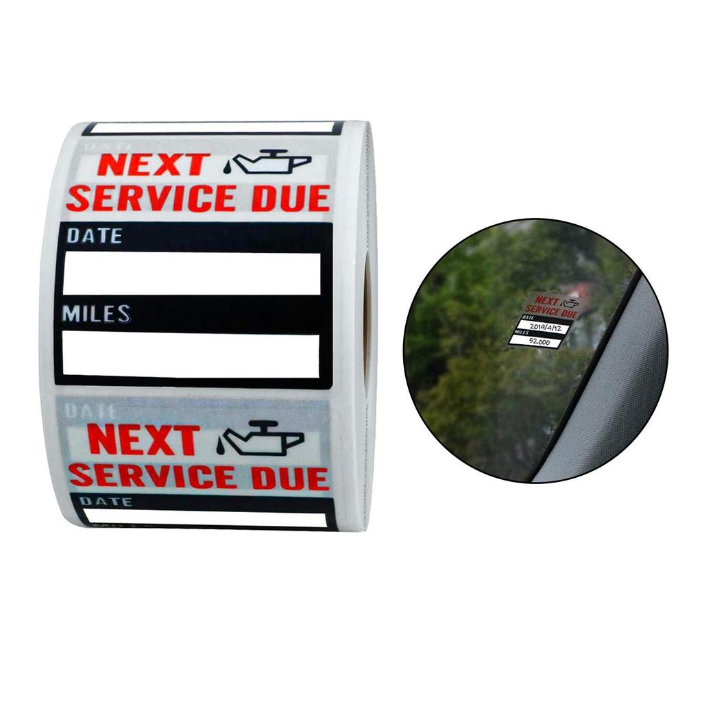 Easy-toOil Change Service Reminder Stickers Low-Tack 2x2 Car Adhesive