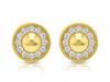 Round Earrings 585 14k Gold with Cubic Zirconia for Women 1.36g Shiny
