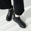 Jisyu Natural Leather Fleece Lined Lemans Short Ankle Boots
