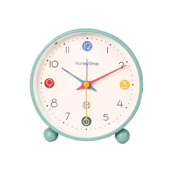 Yousheng Analog Alarm Clock with Night Light Non-Ticking Silent Battery Operated Bedroom Desktop Digital Quartz Clock Children Students Birthday Gift