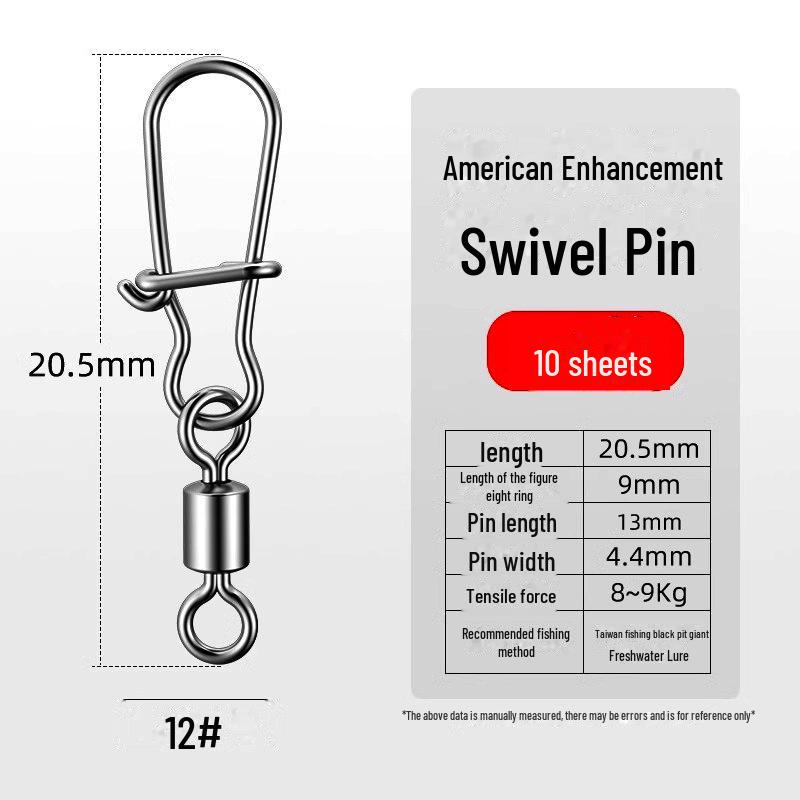 Lure Pin 8-Shaped Ring: American-Style Strong Tensile Fishing Connector.