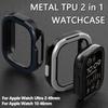Металл+ТПУ 2 в 1 Чехол-бампер для Apple Watch Ultra 3 2 49мм 11 10 9 8 46мм 45 41 40мм Защитная рамка для iwatch Роскошный чехол