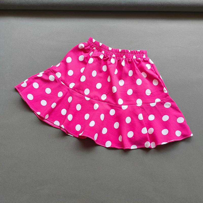 Летние юбки с рюшами для девочек, мини-юбка в горошек с высокой талией для маленьких девочек, повседневная детская плиссированная короткая юбка для девочек, одежда