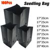 100Pcs PE Plastic Planting Bag Thicken Seedling Bag  for Garden Orchard Tree Transplanting