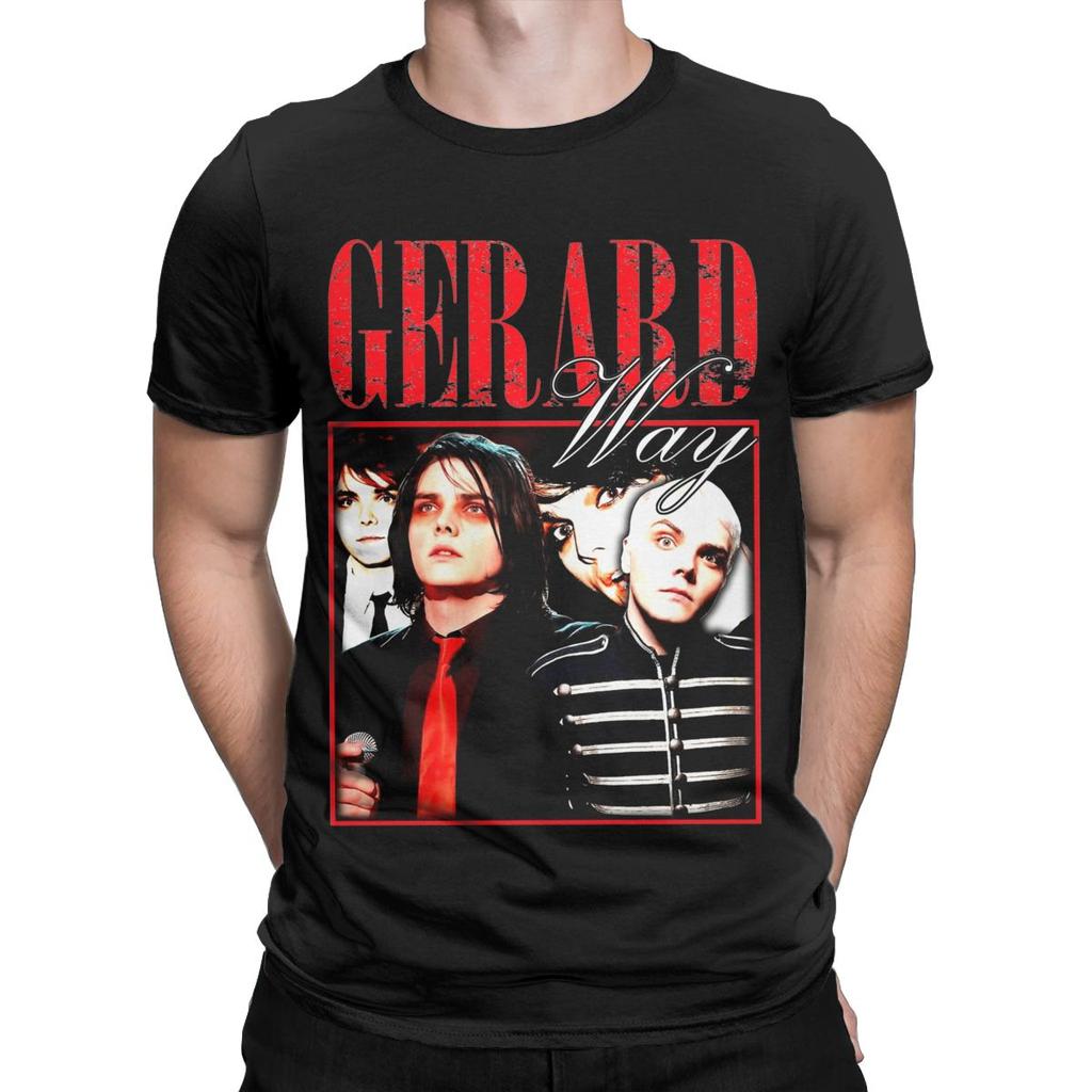 Мужская повседневная футболка Gerard Way MCR, 100% хлопок, круглый вырез, короткий рукав, уникальная одежда.