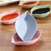 4pcs Color Taste Dish Leaf Shape Porcelain Nut Saucer Small Plate Mini Soy Sauce Seasoning Tableware Household Kitchen Supply