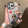 Чехол для телефона с узором "Белая кошка и модная женщина" для Samsung S24 S23 Ultra Plus FE S25 S22 Ultra Plus S21 FE Лазерный противоударный чехол