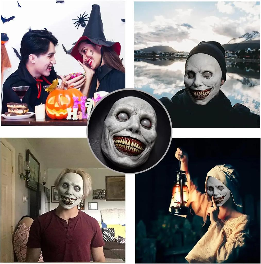 1-10 шт. Маска демона с улыбкой на Хэллоуин для косплей-вечеринки экзорциста, костюм призрака и украшение дома с привидениями, реквизит для вечеринки