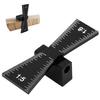Dovetail Joint Gauge, Woodworking Tool [1:5 1:8] Aluminum Metal Black Dovetail Tenon Gauge Marking Gauge Marking Ruler for Woodworking Makers, M