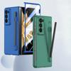 Luxury Armor Case for Honor Magic V2 Matte with Pen Skin Feel Transparent Screen and Solid Color Back Shockproof Hard Plastic Cover