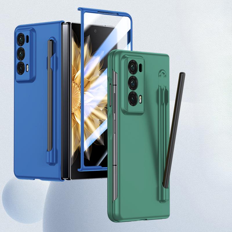 Роскошный защитный чехол для Honor Magic V2, матовый, с прозрачным экраном и однотонной задней крышкой из ударопрочного жесткого пластика