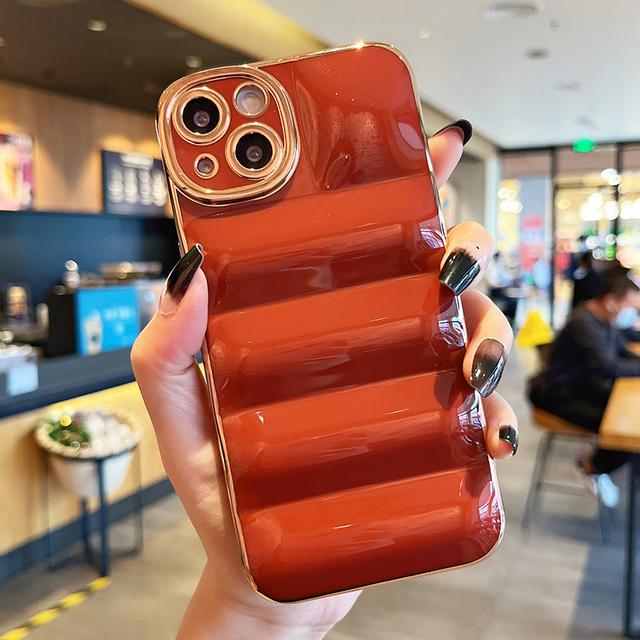 Роскошный пуховик с 6d покрытием, чехол-пуховик для Iphone 11 13 12 Pro Max Xs Xr X 7 8 Plus Se, глянцевый мягкий силиконовый чехол-бампер