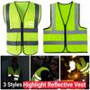 High Visibility Vest 2 Reflective Strip High Visibility Jacket Multi-pocket Reflective Vest for Outdoor Traffic Safety Cycling
