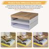 65*65*40cm Coffee Table, Square 360 degrees Swivel, with LED Lights and Open Storage Area, Living Room Table, Sofa Table, for Small Rooms