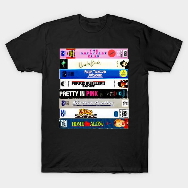 Asian Size Men Print T-shirt John Hughes Stack No-Cut Heat Transfer Print Cotton Tshirt