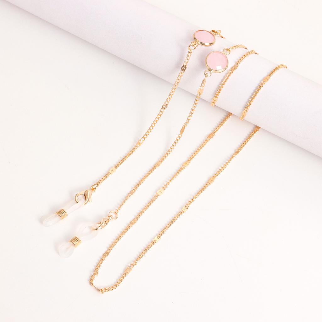 European and American masks hanging chain glasses chain imitation pearl mask chain color zircon metal glasses chain