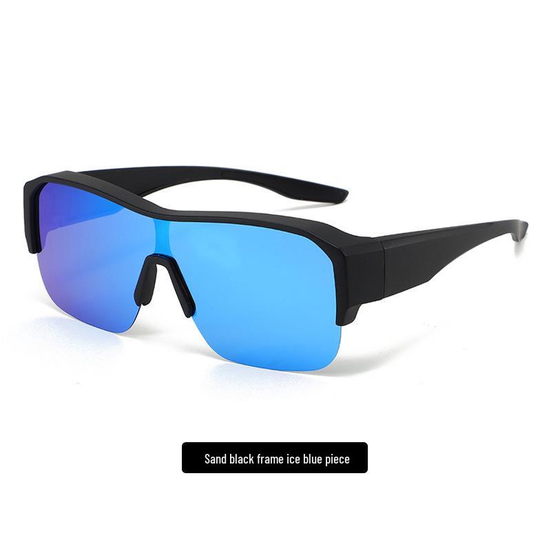 Женские ультралегкие поляризационные велоочки с полуободком - Для ношения поверх очков по рецепту, Накладные, Защита от УФ