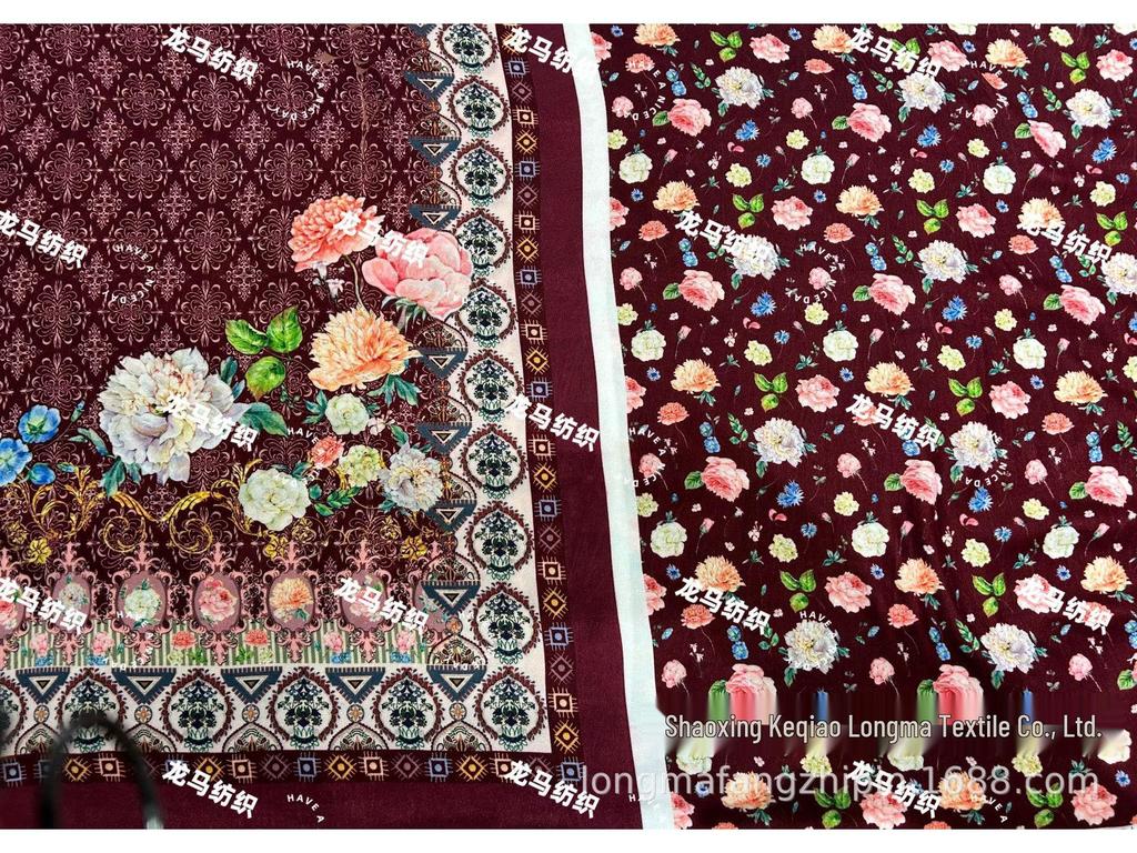 Корейская бархатная ткань с цифровой печатью для шарфов