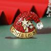 New Cross-border Hot Selling Santa Claus Hat Brooch Alloy Electroplated Clothing Accessories Chest Flower