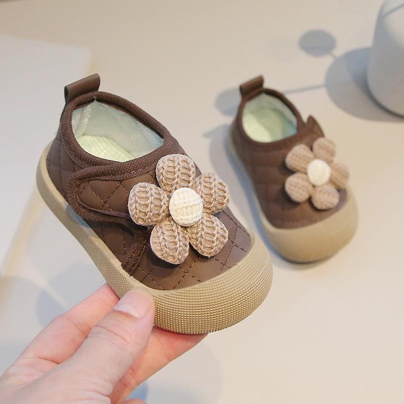 Детские туфли с цветами, милые туфли принцессы, весна и осень 2025, для малышей 0-3 лет, на липучке, обувь для малышей, сокровище для девочки