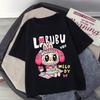 Мультяшная детская футболка с коротким рукавом Labubu, повседневный топ, унисекс, летний, с круглым вырезом, с принтом, одежда для девочек