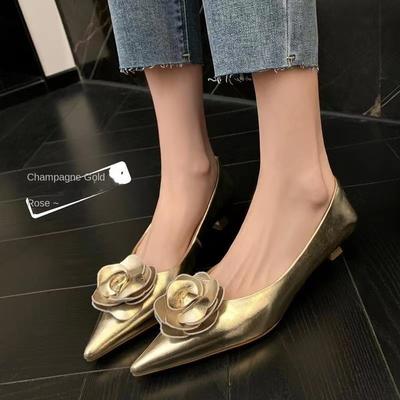 Модные женские банкетные туфли на высоком каблуке в британском стиле на шпильке с неглубоким горлышком