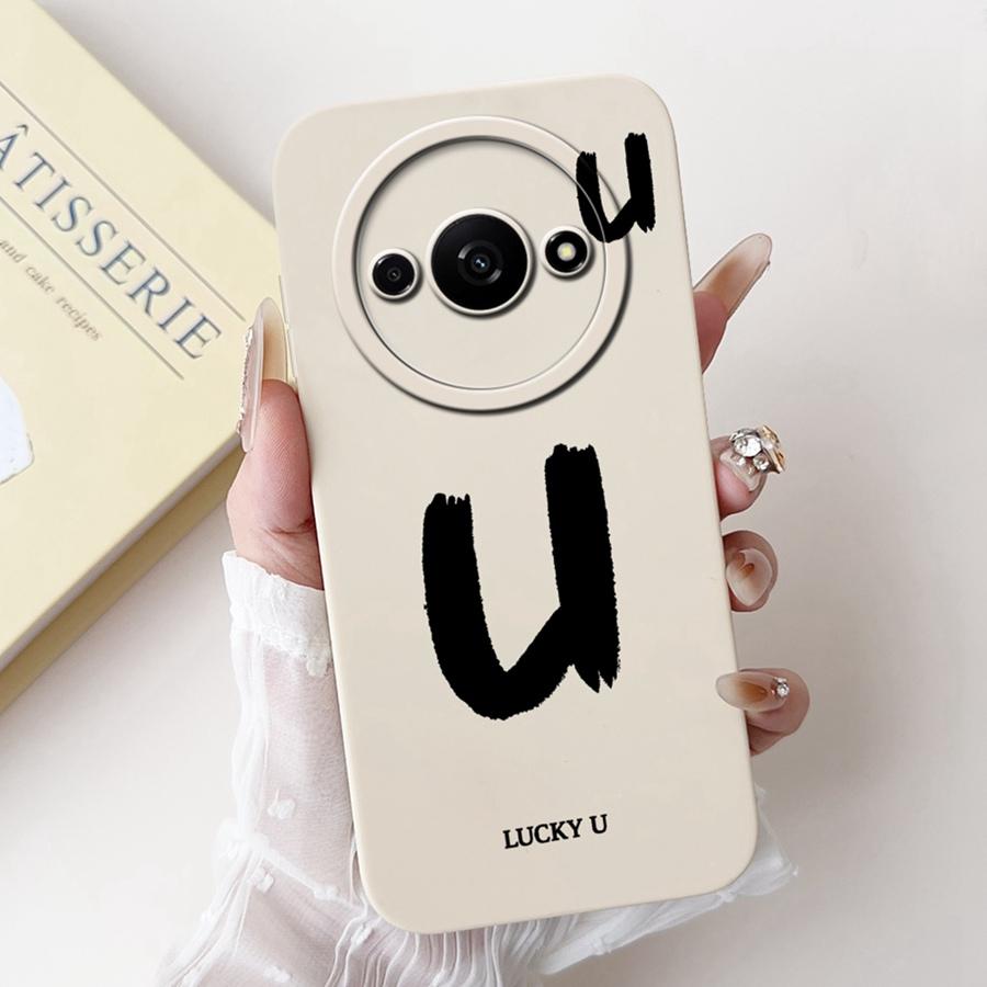 Для Xiaomi Redmi A3 Задняя крышка Популярный Защита с буквами Мягкий силикон Чехлы для телефона Для RedmiA3 A 3 4G Xiaomi Poco C61 Funda